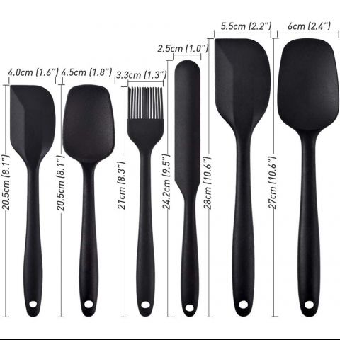 Newk Silikon Spatula Seti (6 Para, Siyah)