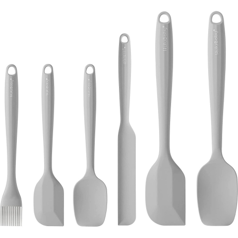 HULUBABY Silikon Spatula Seti(6 Para, Gri)