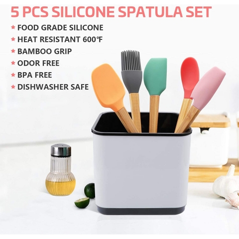 GREENRAIN Silikon Spatula Seti(5 Para, ok Renkli)