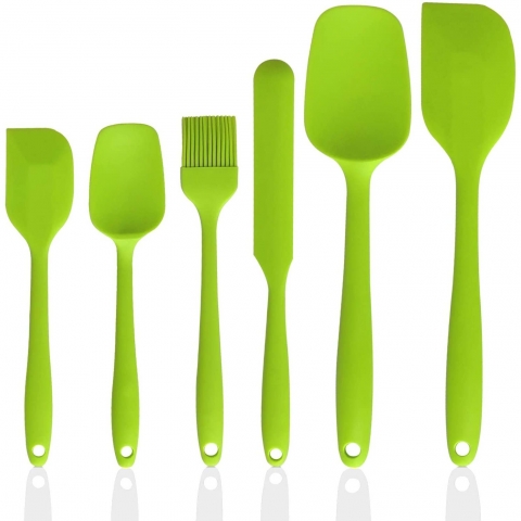 ALLTOP Silikon Spatula Seti(6 Para, Yeil)