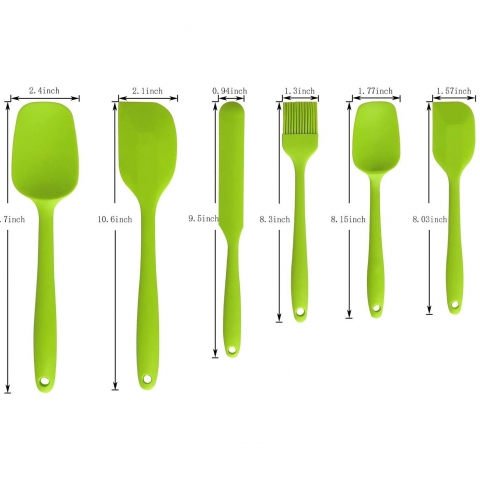 ALLTOP Silikon Spatula Seti(6 Para, Yeil)