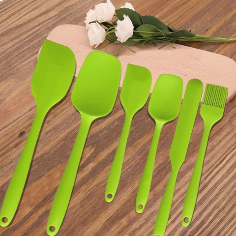 ALLTOP Silikon Spatula Seti(6 Para, Yeil)