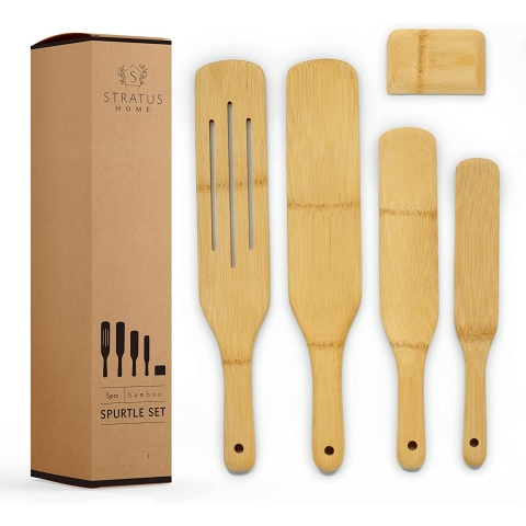 Stratus Home Bambu Spatula Seti (Kahverengi, 5 Para)