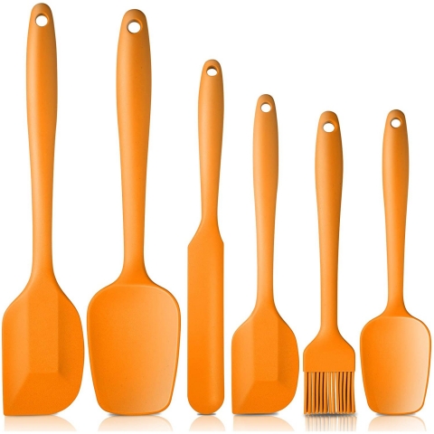 CANWELL Silikon Spatula Seti (6 Para, Turuncu)