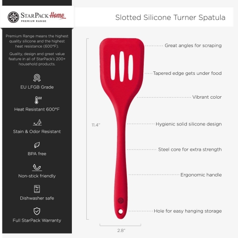 StarPack Silikon Delikli Spatula (Krmz)