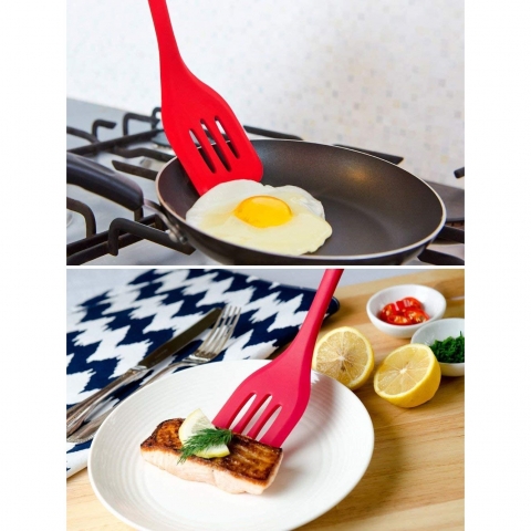 StarPack Silikon Delikli Spatula (Krmz)