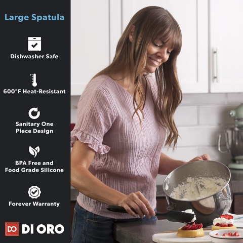 di Pro Living Seamless Serisi XL Silikon Spatula (Siyah)