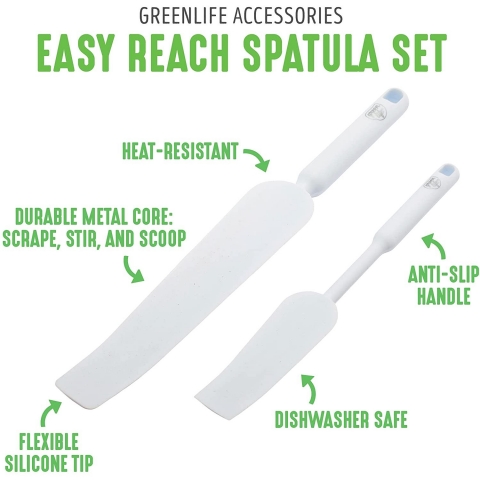 GreenLife Silicone Spatula Seti(2 Para, Beyaz)