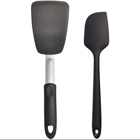 Unicook Silikon Spatula Seti (Siyah, 2 Para)