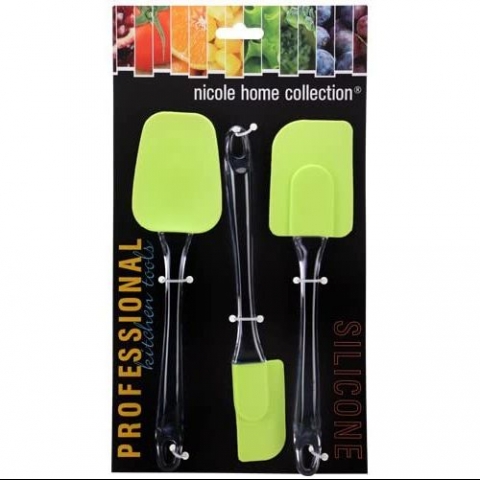 Nicole Home Collection Silikon Spatula Seti (Yeil, 3 Para)