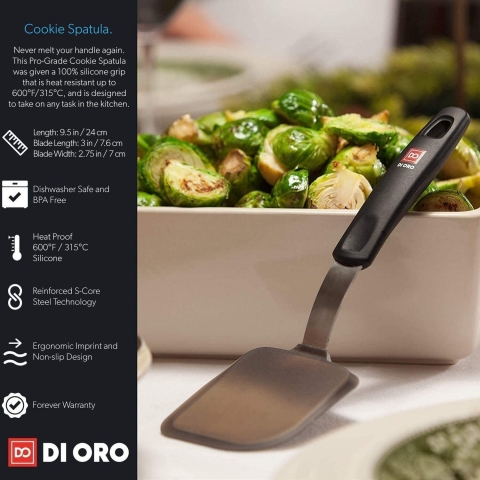 di Pro Living Designer Serisi Silikon Spatula (2 Para, Siyah)