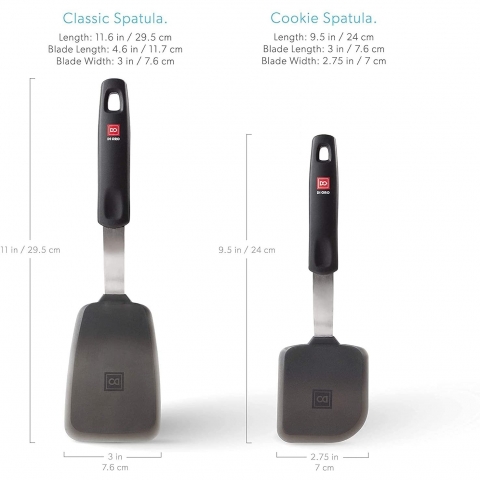 di Pro Living Designer Serisi Silikon Spatula (2 Para, Siyah)