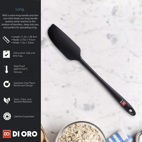 di Oro Living Seamless Serisi Kavanoz Spatulas (Siyah)