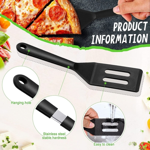 Patelai Silikon Mini Spatula Seti (2 Para, Siyah)