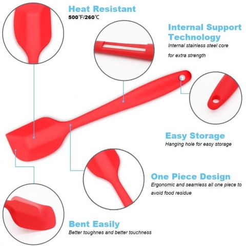 ALLWIN-HOUSEWARE Silikon Spatula Seti (4 Para, Renkli)