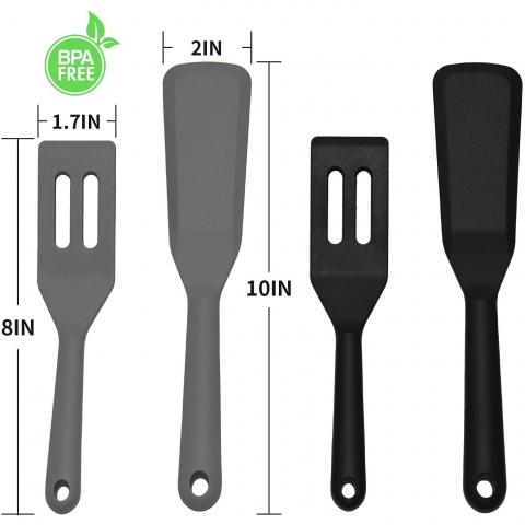 REUU Silikon Spatula Seti(4 Para, Gri)