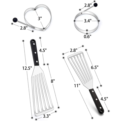 Homikit Metal Spatula Set (4 Para, Gm)