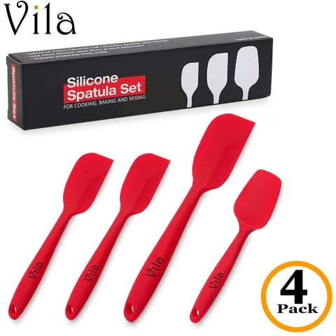 VILA Silikon Spatula Seti (Krmz, 4 Para)