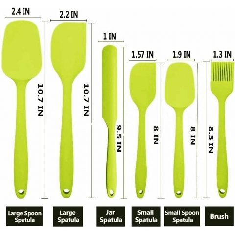 SILK LINE Silikon Spatula Seti (Yeil, 6 Para)