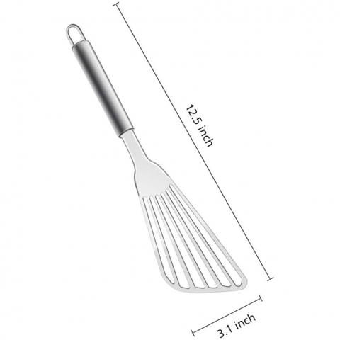 MCOMCE Paslanmaz elik Delikli Servis Spatula Seti(2 Para, Gri)