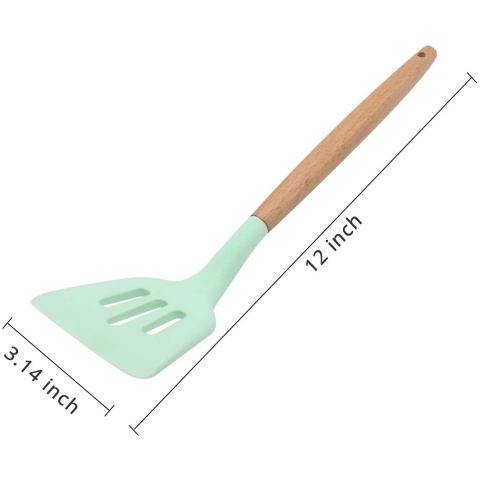 KUFUNG Silikon Delikli Spatula (Mint)