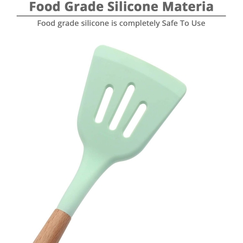 KUFUNG Silikon Delikli Spatula (Mint)