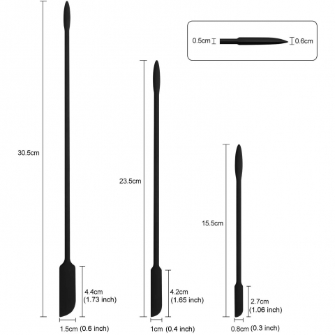 EVEREST GOOSE Silikon Kavanoz Spatula (4 Para, Siyah)