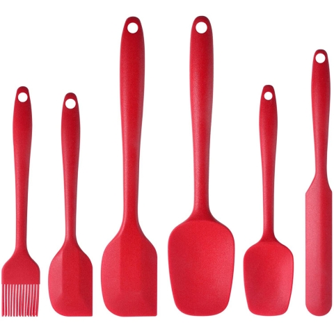 MaxDare Silikon Spatula Seti(6 Para, Krmz)