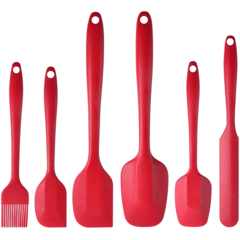 MaxDare Silikon Spatula Seti(6 Para, Krmz)