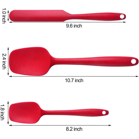 MaxDare Silikon Spatula Seti(6 Para, Krmz)