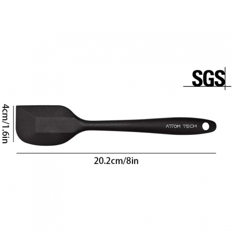 Attom Tech Home Silikon Spatula Seti(4 Para, Siyah)