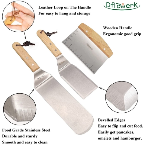 DflowerK Metal Spatula Set (3 Para)