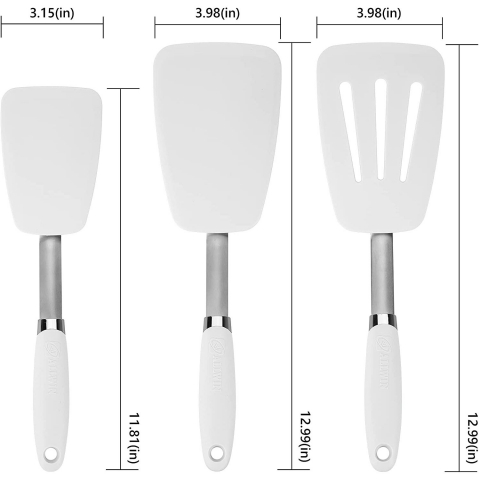 ALLWIN-HOUSEWARE Silikon Mutfak Gereleri Seti (3 Para, Gri)