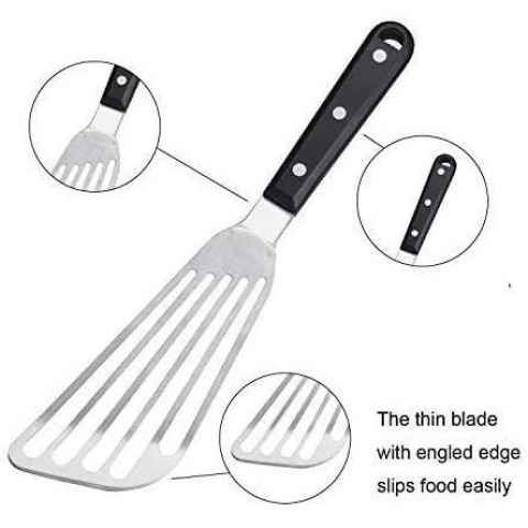 KSENDALO Paslanmaz elik Delikli Spatula Set (2 Para)