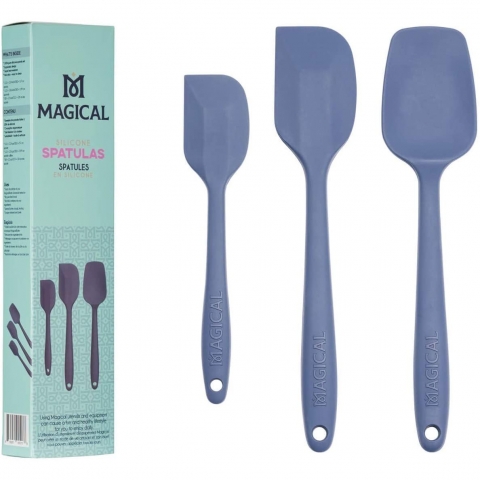 MAGICAL BUTTER Silikon Spatula Seti(3 Para, Mavi)