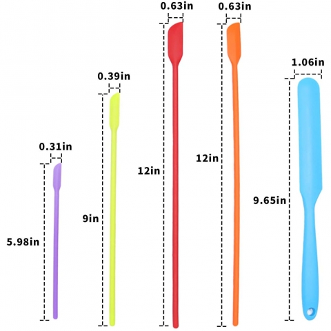 REUU Silikon Kavanoz Spatula Seti(5 Para, ok Renkli)