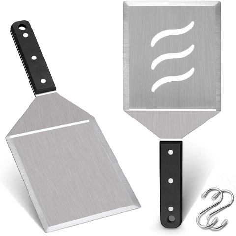 Leonyo Paslanmaz elik Burger Spatula (2 Para)