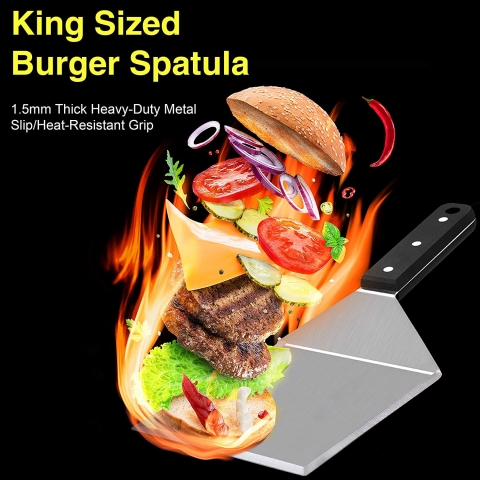 Leonyo Paslanmaz elik Burger Spatula (2 Para)