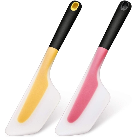 Patelai Silikon Spatula Seti (2 Para, Pembe/Sar)