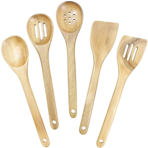 Tablecraft Tahta Delikli Spatula (Kahverengi)