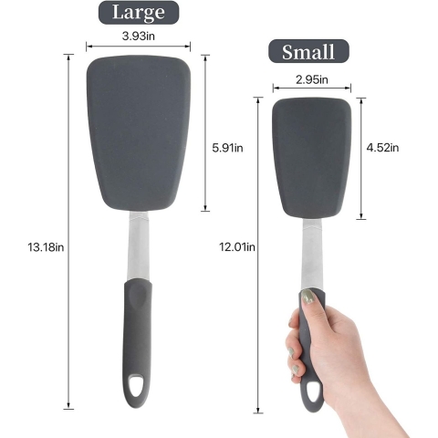 Cooptop Silikon Spatula Seti(2 Para, Gri)