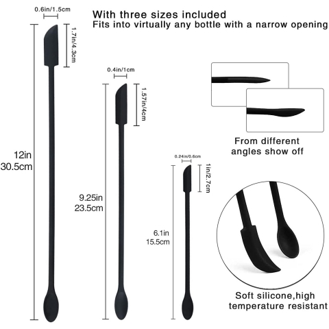 TSPMT Silikon Spatula (Siyah, 4 Para)