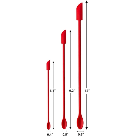 Ortarco Silikon Spatula (Krmz, 3 Para)