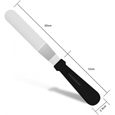 KUFUNG Paslanmaz elik nce Spatula (Siyah)