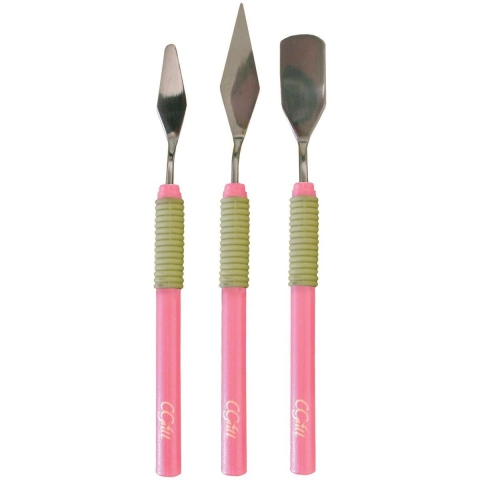 CGull Paslanmaz elik Spatula Seti(3 Para, Pembe)