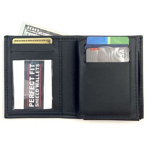 Perfect Fit Shield Wallets RFID Unsex Deri Kartlk (Siyah)