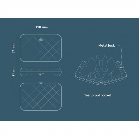 GON DESIGNS RFID Unsex Alminyum Kartlk (Lacivert)