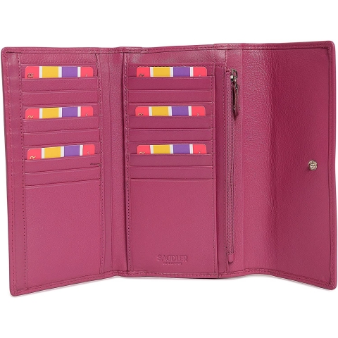 SADDLER Kadn RFID Korumal Czdan (Large, Magenta)