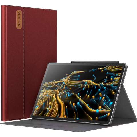 INFILAND Galaxy Tab S9 Plus ok Al Klf-Dark Red