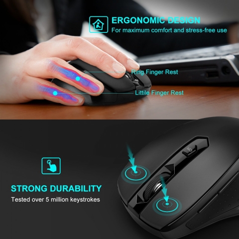 VicTsing Wireless Ergonomik Mouse and Mouse Pad